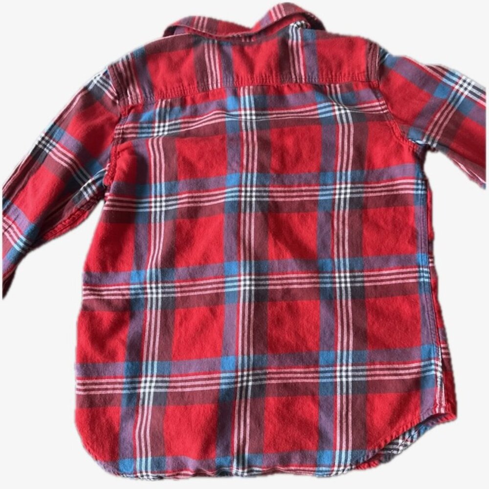 Chaps Denim Plaid Flannel Button Up Shirt Red/Blue/White Size M - Picture 5 of 12